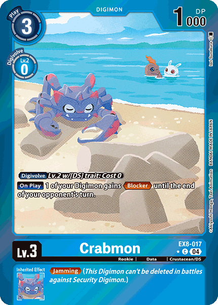 (017) Digimon TCG Chain of Liberation Single: Crabmon (EX8-017) (V.2)  Alternative Art