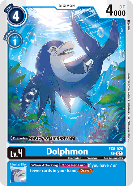 (020) Digimon TCG Chain of Liberation Single: Dolphmon (EX8-020) (V.1)  Common