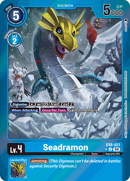 (021) Digimon TCG Chain of Liberation Single: Seadramon (EX8-021) (V.2)  Alternative Art