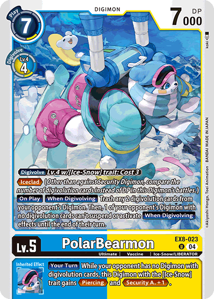 (023) Digimon TCG Chain of Liberation Single: PolarBearmon (EX8-023) (V.1)  Uncommon