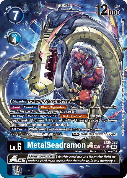 (026) Digimon TCG Chain of Liberation Single: MetalSeadramon Ace (EX8-026) (V.2)  Alternative Art
