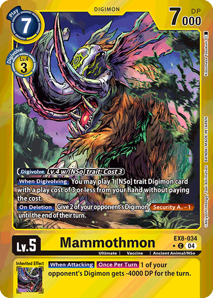 (034) Digimon TCG Chain of Liberation Single: Mammothmon (EX8-034) (V.2)  Alternative Art
