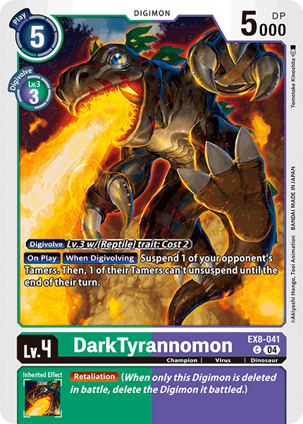 (041) Digimon TCG Chain of Liberation Single: DarkTyrannomon (EX8-041) (V.1)  Common