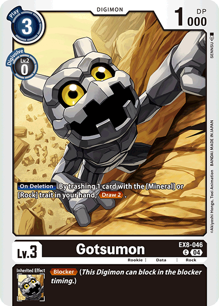 (046) Digimon TCG Chain of Liberation Single: Gotsumon (EX8-046) (V.1)  Common