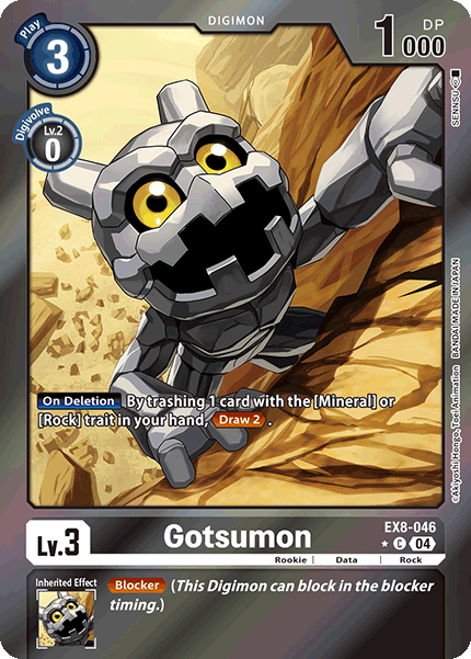(046) Digimon TCG Chain of Liberation Single: Gotsumon (EX8-046) (V.2)  Alternative Art