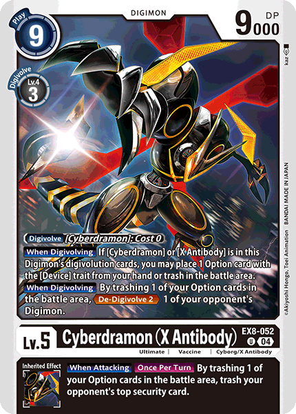 (052) Digimon TCG Chain of Liberation Single: Cyberdramon (X Antibody) (EX8-052) (V.1)  Uncommon