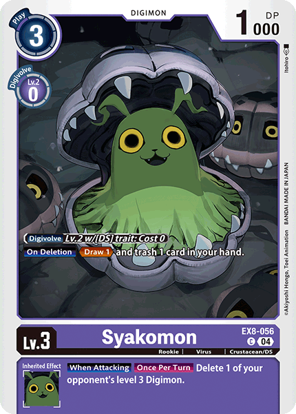(056) Digimon TCG Chain of Liberation Single: Syakomon (EX8-056) (V.1)  Common