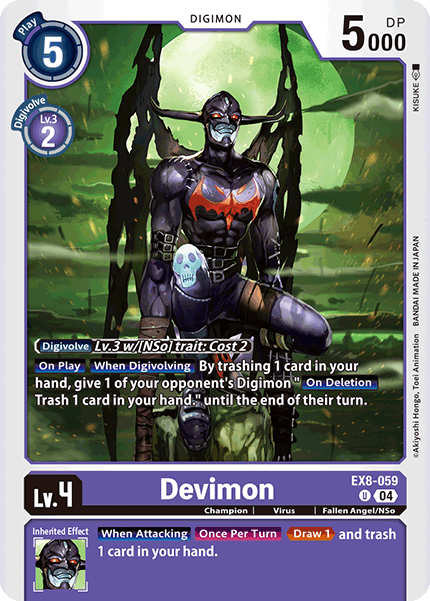 (059) Digimon TCG Chain of Liberation Single: Devimon (EX8-059) (V.1)  Uncommon