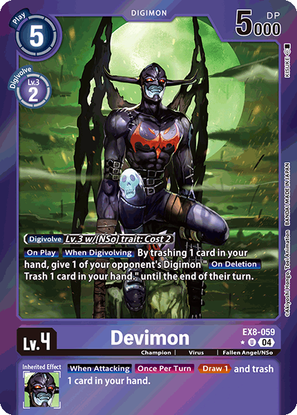 (059) Digimon TCG Chain of Liberation Single: Devimon (EX8-059) (V.2)  Alternative Art