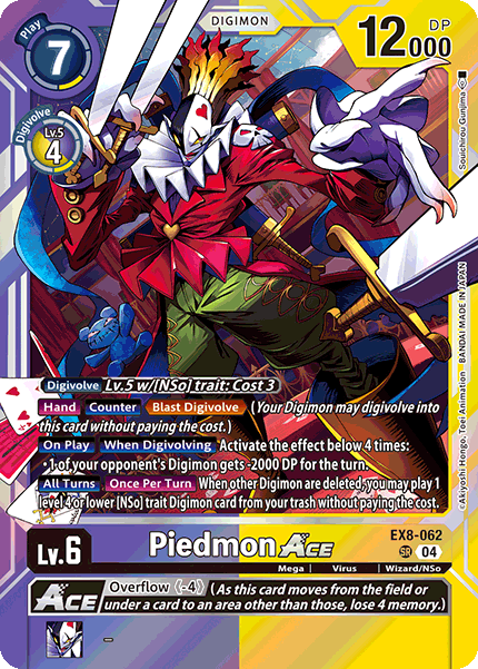(062) Digimon TCG Chain of Liberation Single: Piedmon Ace (EX8-062) (V.1)  Super Rare