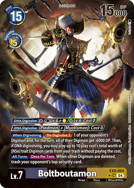 (064) Digimon TCG Chain of Liberation Single: Boltboutamon (EX8-064) (V.2)  Alternative Art