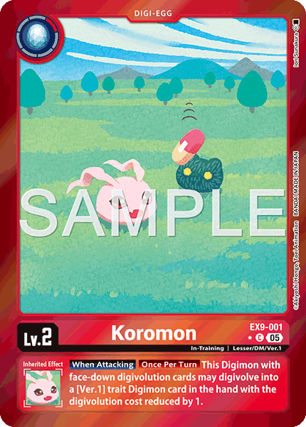 (001) Digimon TCG Versus Monsters Single: Koromon (EX9-001) (V.2)  Alternative Art