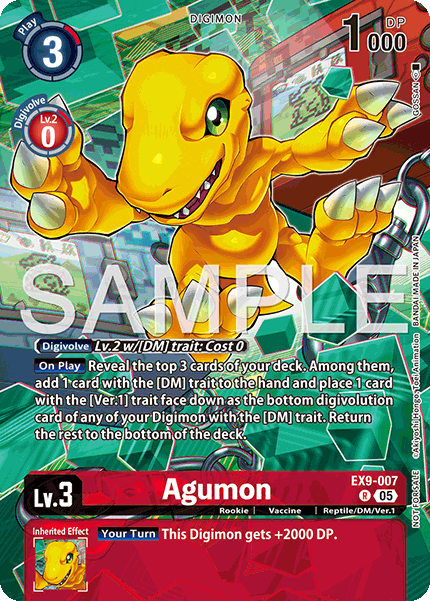 (007) Digimon TCG Versus Monsters Single: Agumon (EX9-007) (V.2)  Alternative Art