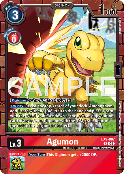 (007) Digimon TCG Versus Monsters Single: Agumon (EX9-007) (V.1)  Rare