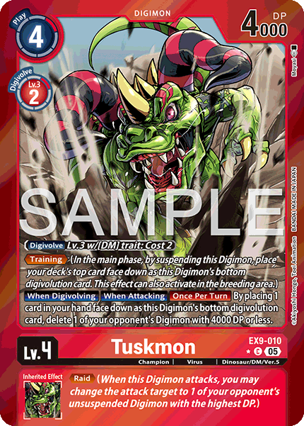 (010) Digimon TCG Versus Monsters Single: Tuskmon (EX9-010) (V.2)  Alternative Art