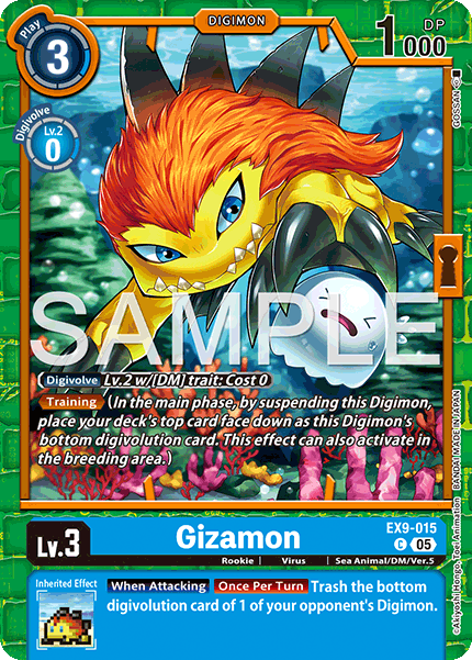 (015) Digimon TCG Versus Monsters Single: Gizamon (EX9-015) (V.1)  Common