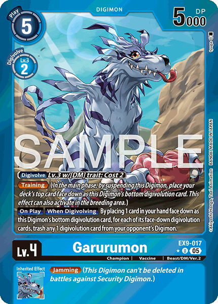(017) Digimon TCG Versus Monsters Single: Garurumon (EX9-017) (V.2)  Alternative Art