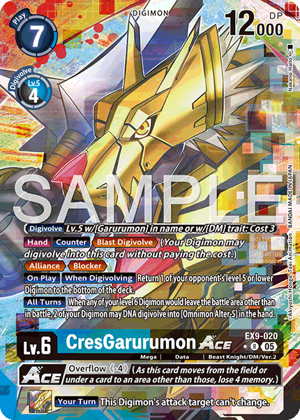 (020) Digimon TCG Versus Monsters Single: CresGarurumon Ace (EX9-020) (V.2)  Alternative Art