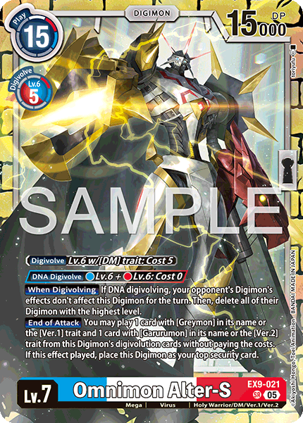(021) Digimon TCG Versus Monsters Single: Omnimon Alter-S (EX9-021) (V.1)  Super Rare