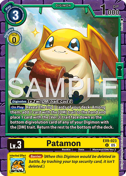 (023) Digimon TCG Versus Monsters Single: Patamon (EX9-023) (V.1)  Uncommon