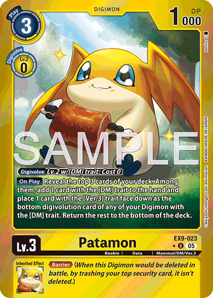 (023) Digimon TCG Versus Monsters Single: Patamon (EX9-023) (V.2)  Alternative Art