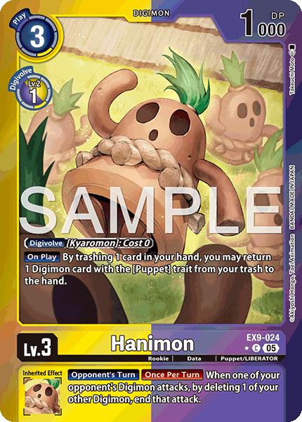 (024) Digimon TCG Versus Monsters Single: Hanimon (EX9-024) (V.2)  Alternative Art
