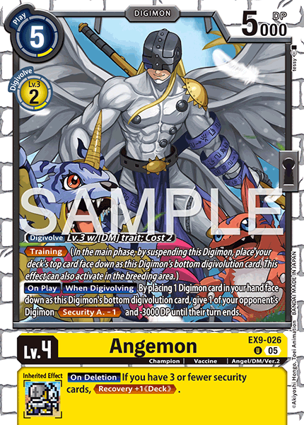 (026) Digimon TCG Versus Monsters Single: Angemon (EX9-026) (V.1)  Uncommon