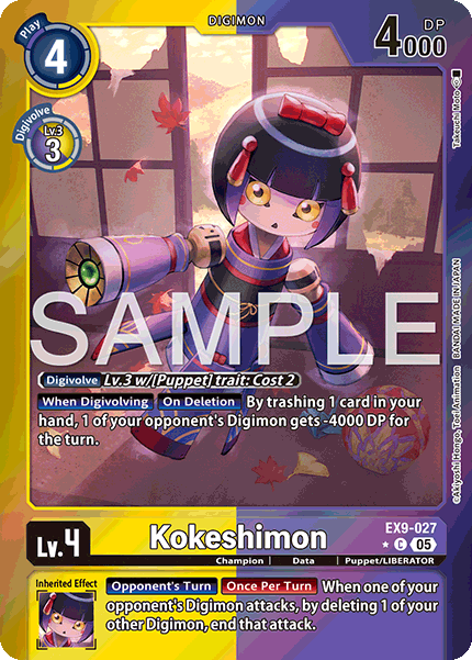 (027) Digimon TCG Versus Monsters Single: Kokeshimon (EX9-027) (V.2)  Alternative Art