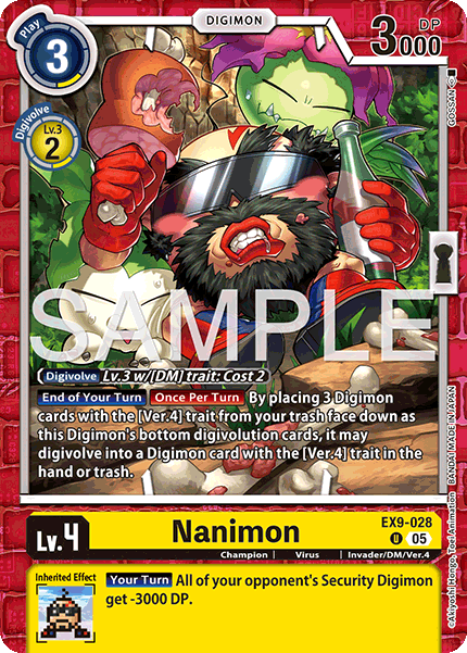 (028) Digimon TCG Versus Monsters Single: Nanimon (EX9-028) (V.1)  Uncommon