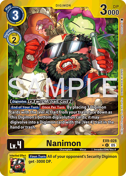 (028) Digimon TCG Versus Monsters Single: Nanimon (EX9-028) (V.2)  Alternative Art