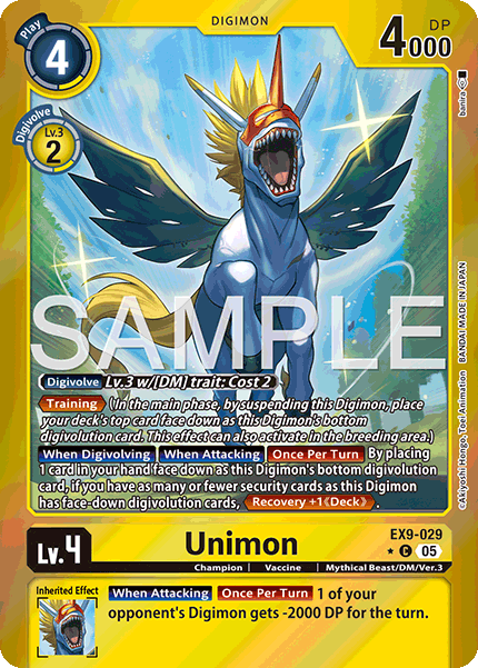 (029) Digimon TCG Versus Monsters Single: Unimon (EX9-029) (V.2)  Alternative Art