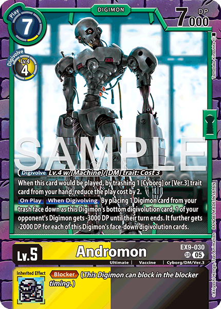 (030) Digimon TCG Versus Monsters Single: Andromon (EX9-030) (V.1)  Super Rare