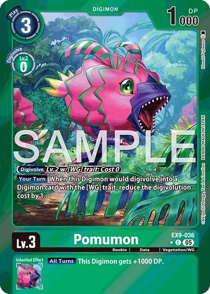 (036) Digimon TCG Versus Monsters Single: Pomumon (EX9-036) (V.2)  Alternative Art
