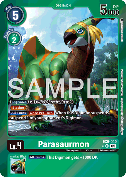 (040) Digimon TCG Versus Monsters Single: Parasaurmon (EX9-040) (V.2)  Alternative Art