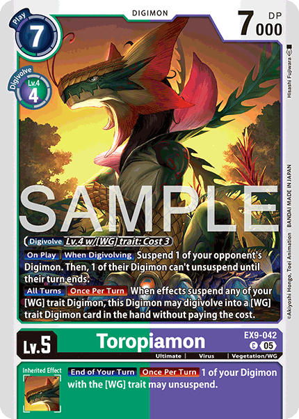 (042) Digimon TCG Versus Monsters Single: Toropiamon (EX9-042) (V.1)  Common