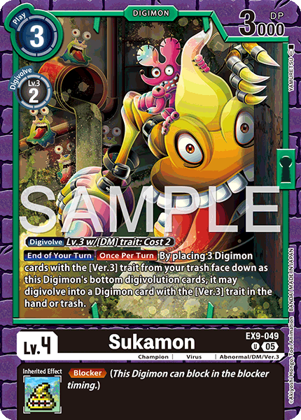 (049) Digimon TCG Versus Monsters Single: Sukamon (EX9-049) (V.1)  Uncommon