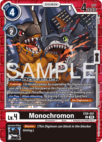 (051) Digimon TCG Versus Monsters Single: Monochromon (EX9-051) (V.1)  Uncommon