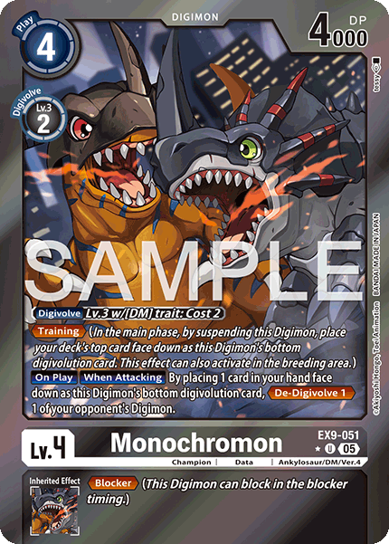 (051) Digimon TCG Versus Monsters Single: Monochromon (EX9-051) (V.2)  Alternative Art