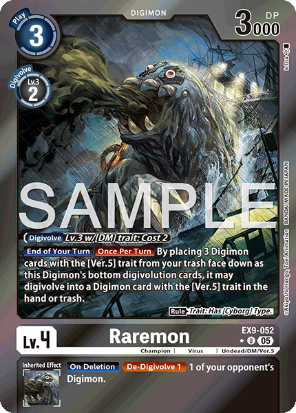 (052) Digimon TCG Versus Monsters Single: Raremon (EX9-052) (V.2)  Alternative Art