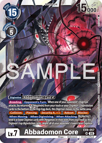 (057) Digimon TCG Versus Monsters Single: Abbadomon Core (EX9-057) (V.1)  Super Rare