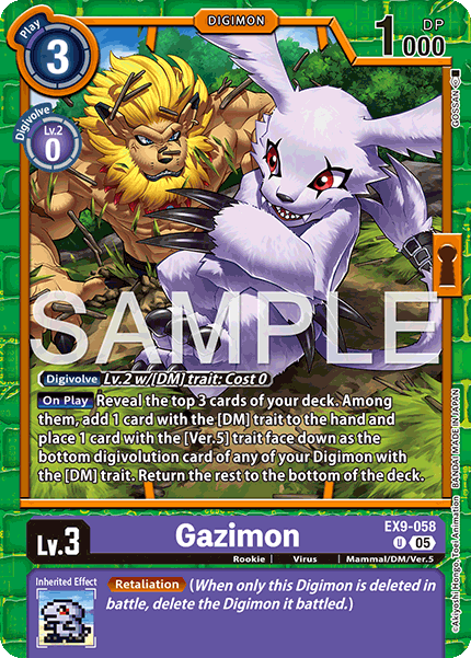 (058) Digimon TCG Versus Monsters Single: Gazimon (EX9-058) (V.1)  Uncommon