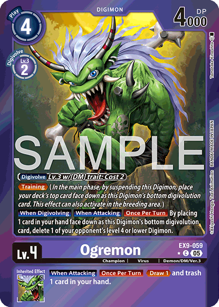 (059) Digimon TCG Versus Monsters Single: Ogremon (EX9-059) (V.2)  Alternative Art