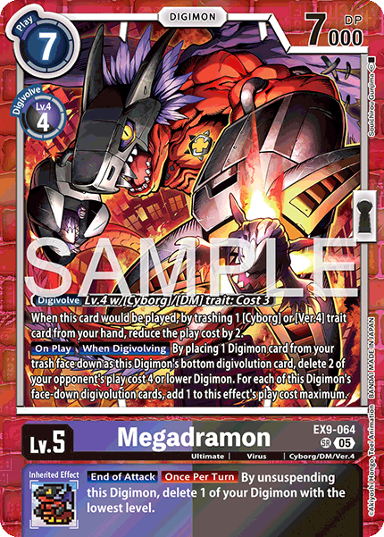 (064) Digimon TCG Versus Monsters Single: Megadramon (EX9-064) (V.1)  Super Rare