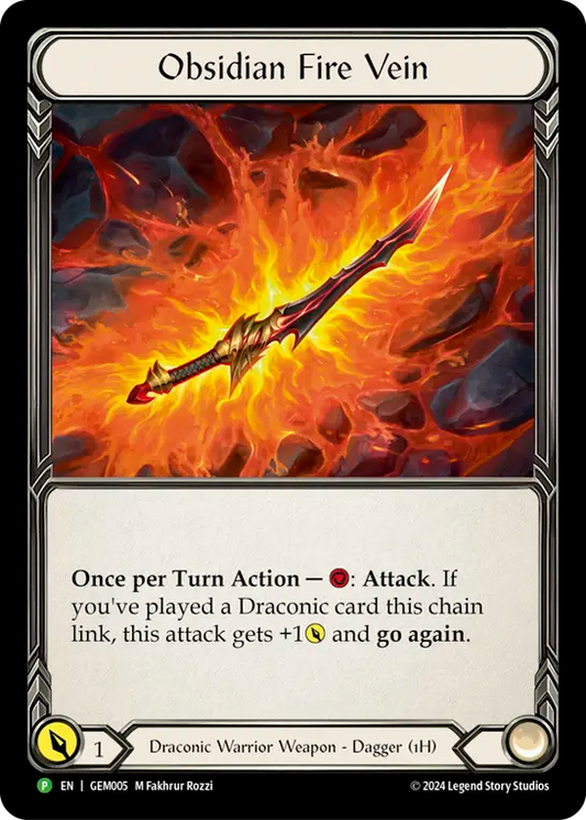 (005) Flesh & Blood TCG GEM Pack Promos Single: Obsidian Fire Vein (Cold Foil)  Promo