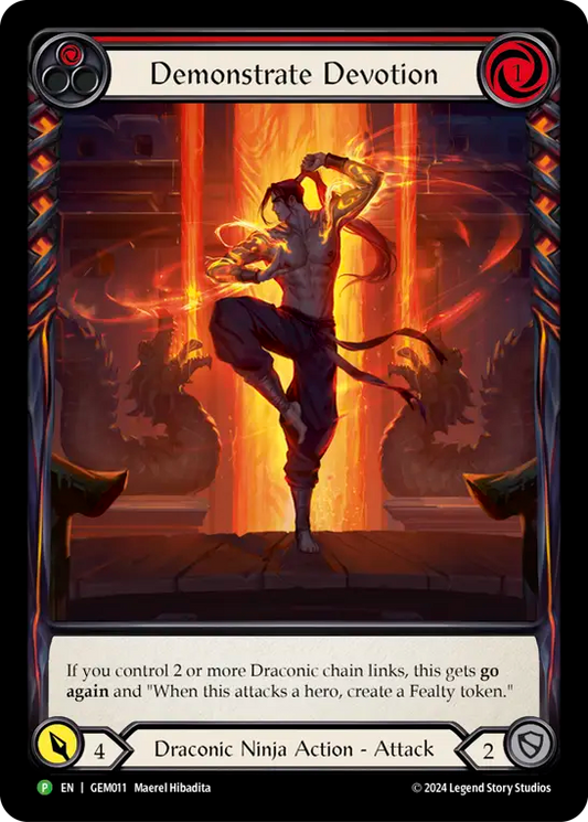 (011) Flesh & Blood TCG GEM Pack Promos Single: Demonstrate Devotion (Regular)  Promo