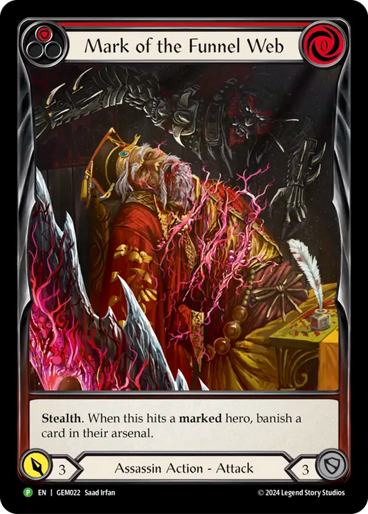 (022) Flesh & Blood TCG GEM Pack Promos Single: Mark of the Funnel Web (Red) (Regular)  Promo