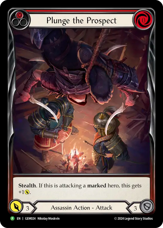 (024) Flesh & Blood TCG GEM Pack Promos Single: Plunge the Prospect (Red) (Regular)  Promo