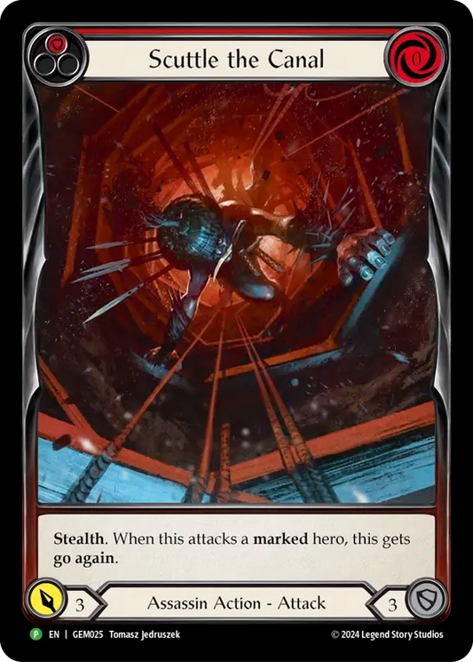 (025) Flesh & Blood TCG GEM Pack Promos Single: Scuttle the Canal (Red) (Regular)  Promo