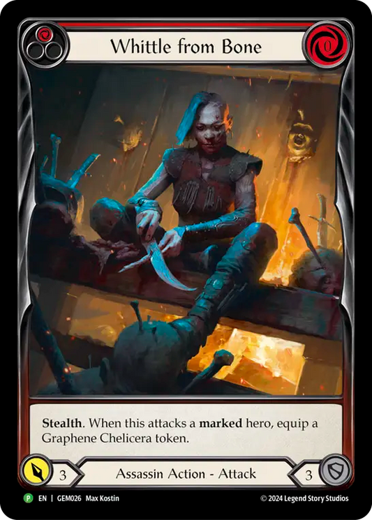 (026) Flesh & Blood TCG GEM Pack Promos Single: Whittle from Bone (Red) (Regular)  Promo