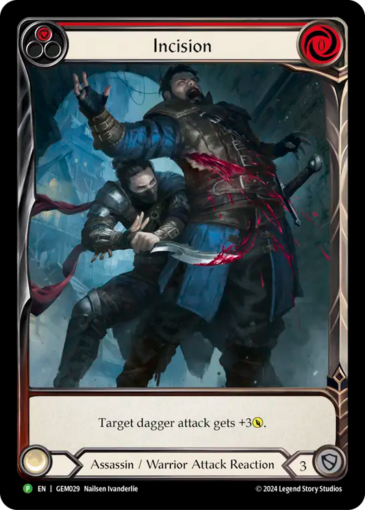 (029) Flesh & Blood TCG GEM Pack Promos Single: Incision (Red) (Extended Art Rainbow Foil)  Promo